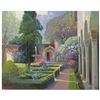 Image 1 : Ming Feng "Garden Arches" Original Oil On Canvas