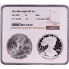 Image 1 : 2011 $1 American Silver Eagle Coin Set NGC MS69/PF69 Ultra Cameo
