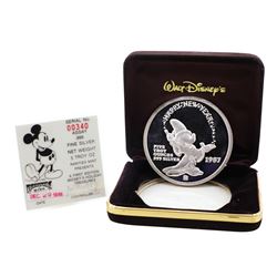 Rarities Mint 1987 First Edition Mickey's Holiday Treasures 5oz Silver Round with COA