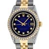 Image 1 : Rolex Men's Two Tone Steel & Gold Blue Vignette String Diamond Datejust Wristwatch