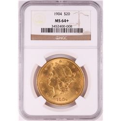 1904 $20 Liberty Head Double Eagle Gold Coin NGC MS64+