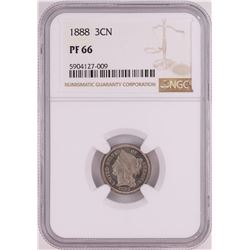 1888 Proof Three Cent Nickel Coin NGC PF66