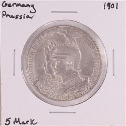 1901 Germany Prussia 5 Mark Silver Coin