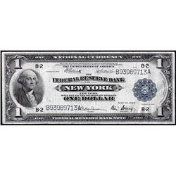 1918 $1 Federal Reserve Bank Note New York