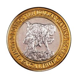.999 Silver Excalibur Las Vegas Nevada $10 Casino Limited Edition Gaming Token