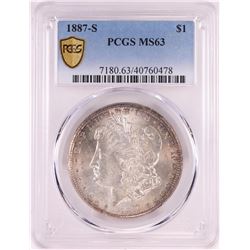 1887-S $1 Morgan Silver Dollar Coin PCGS MS63