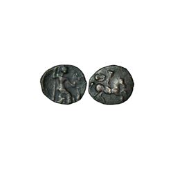Ancient India: Archaic silver punch-marked coin, Upper Krishna valley, Vimshatika, 4.95g.