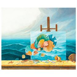 Avi Belaish, Original Acrylic Painting on Canvas (40" x 48"), Hand Signed with Letter Authenticity.