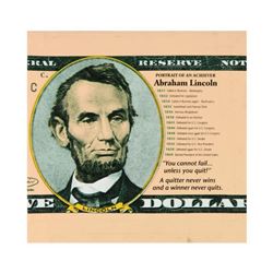 Steve Kaufman (1960-2010), "Portrait of an Achiever Abe Lincoln" Limited Edition Silkscreen on Canva