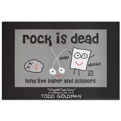 "Rock is Dead" Collectible Lithograph (36" x 24") by Renowned Pop Artist Todd Goldman.