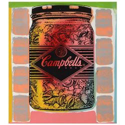 Steve Kaufman (1960-2010), "Campbell's Soup" Hand Painted Limited Edition Silkscreen on Canvas, TP N