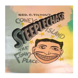 Steve Kaufman (1960-2010), "Steepechase, Coney Island" Hand Signed and Numbered Limited Edition Hand