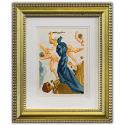 Salvador Dali- Original Color Woodcut on B.F.K. Rives Paper "Inferno 15"