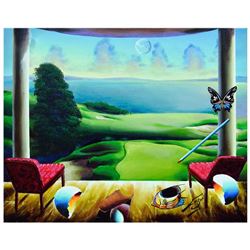 Ferjo, "On the Green" Original Painting on Canvas, Hand Signed with Letter of Authenticity.