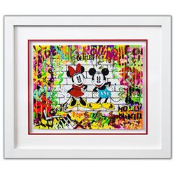 Nastya Rovenskaya- Original Mixed Media on Paper "Mickey & Minnie"