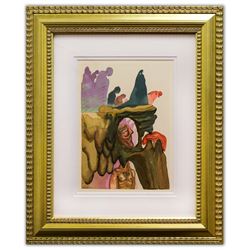 Salvador Dali- Original Color Woodcut on B.F.K. Rives Paper "Inferno 22"