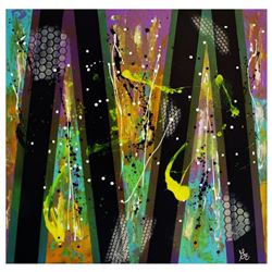 George Marlowe, "M" Original Acrylic Painting on Gallery Wrapped Canvas, Hand Signed with Letter of 