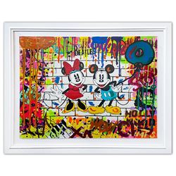 Nastya Rovenskaya- Original Mixed Media on Paper "Mickey & Minnie"