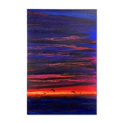 Wyland, "Sea Light" Hand Signed Original Painting on Canvas with Letter of Authenticity.