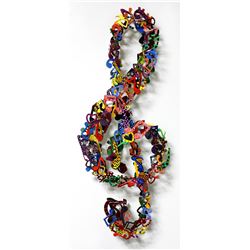 Patricia Govezensky- Original Painting on Cutout Steel "Love Music"