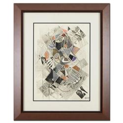 Neal Doty (1941-2016), Framed Original Mixed Media Linocut, Hand Signed with Certificate of Authenti