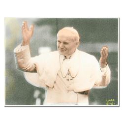 Ringo (Protege of Andy Warhol's Apprentice, Steve Kaufman), "The Pope" One-of-a-Kind Hand Pulled Sil