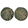 Image 1 : Ancient India: Western Kshatrapas, anonymous and uninscribed 'bull' type potin coin