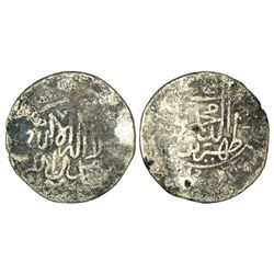 Mughals: Babur (1526-1530 AD), silver shahrukhi, mintless type, date not visible, 4.37g.