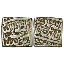 Mughals: Akbar (1556-1605 AD), silver square rupee, 11.20g, Jaunpur mint, AH 987. KM 82.3.