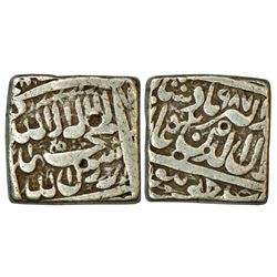 Mughals: Akbar (1556-1605 AD), silver square rupee, 11.20g, Jaunpur mint, AH 987. KM 82.3.