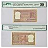 Image 1 : Paper Money: 2 rupees, fancy number, Tiger series, ND (1967-1970), signed by L.K. Jha.