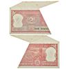 Image 1 : Paper Money: 2 rupees, misprint, Tiger series, ND (1982-1985), signed by Manmohan Singh.