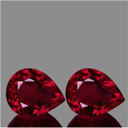 Natural AAA Fire Red Mozambique Ruby Pair 10x8 MM