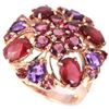 Image 1 : Natural RED RUBY AMETHYST RHODOLITE GARNET Ring