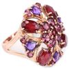 Image 3 : Natural RED RUBY AMETHYST RHODOLITE GARNET Ring