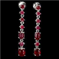 Natural Red Ruby Earrings