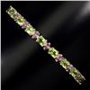 Image 1 : Natural Top Rich Green Peridot & Ruby Bracelet