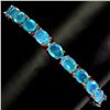 Image 2 : Natural Oval Blue Fire Opal 8x6 MM Bracelet