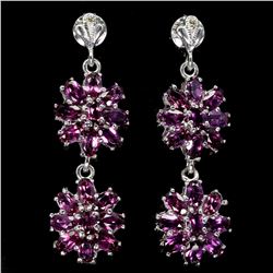 Natural  Rhodolite Garnet Earrings