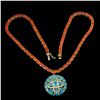 Image 3 : Natural Ethopian Orange Opal & Blue Apatite Necklace