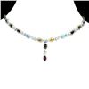 Image 1 : Natural  Rhodolite Garnet Amethyst Citrine Necklace