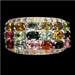 Natural Tourmaline Multi-Color Sapphire Ring