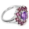 Image 3 : NATURAL AMETHYST, RHODOLITE GARNET Ring