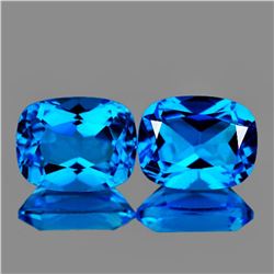 Natural Swiss Blue Topaz Pair 8 x 6 MM - FL