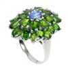 Image 2 : Natural Kyanite & Chrome Diopside Ring