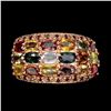 Image 1 : Natural Fancy Sapphire & Rhodolite Garnet Ring