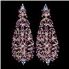 Image 1 : Natural Rhodolite Garnet & Tanzanite Earrings