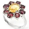 Image 1 : Natural Citrine & Rhodolite Garnet Ring