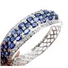 Image 2 : Natural Blue Sapphire 6x4 MM & Tanzanite Bangle