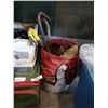 Image 1 : TOOL PAIL WITH PRY BARS, CROW BARS, TOOL BELTS